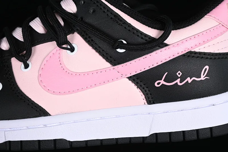 All Categories Nk SB Dunk Series Nk SB Dunk Low Low-top sneakers Gift box Nk Dunk Low Raspberry Black Pink Valentine's Day Customized version of deconstructed strap casual sneakers CW1590-100